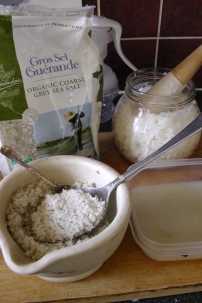 Third Step, add organic sea salt to breast milk whey
